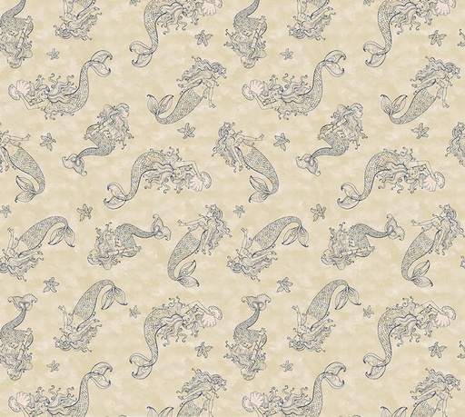 [WF-54694-5] Ocean Song Sea Sirens Shell by Whistler Studios for Windham Fabrics