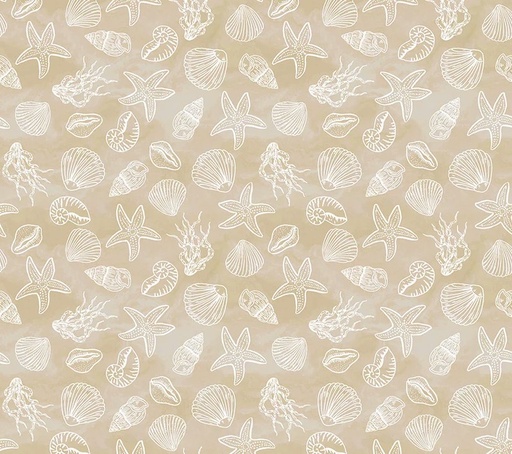 [WF-54696-7] Ocean Song Shell Collection Sand by Whistler Studios for Windham Fabrics