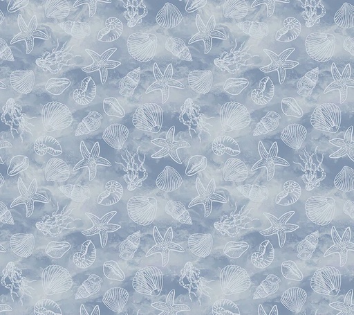 [WF-54696-8] Ocean Song Shell Collection Wave by Whistler Studios for Windham Fabrics