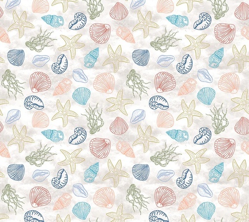 [WF-54696-9] Ocean Song Shell Collection Cloud by Whistler Studios for Windham Fabrics