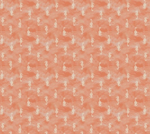 [WF-54699-6] Ocean Song Seahorse Coral by Whistler Studios for Windham Fabrics