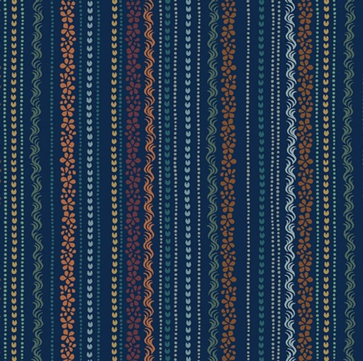 [BEN-17213-11] Blue Mill Wood Beams Navy from Benartex