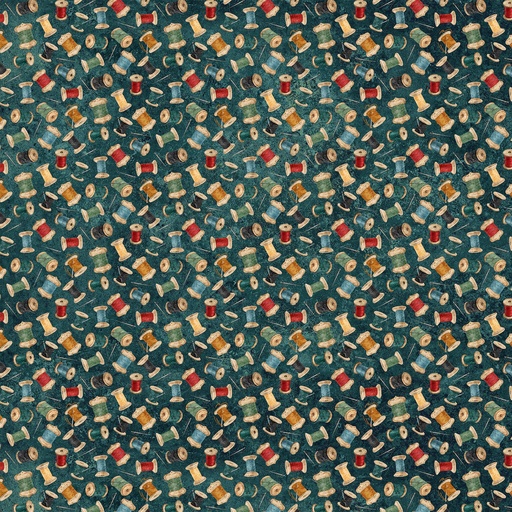 [NOR-DP28345-68] Stonehenge Stitchin' Notions Teal from Northcott