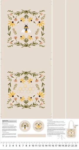 [NOR-C91130-11] Humblebee Canvas Bag Panel from Northcott