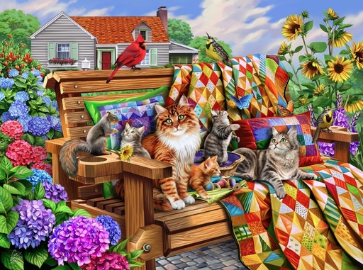 [SUN-70808] Cats and Quilts 1000 Piece Jigsaw Puzzle