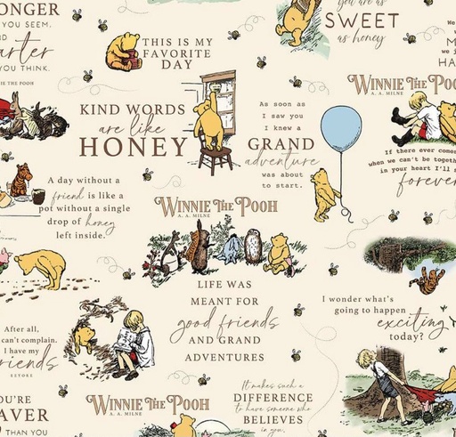 [RB-17000-CRM] Winnie The Pooh Main Cream by Echo Park Paper Co. for Riley Blake Designs