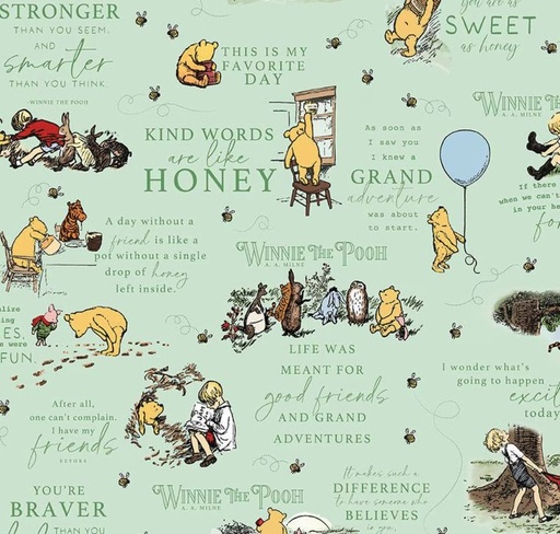 [RB-17000-GRN] Winnie The Pooh Main Green by Echo Park Paper Co. for Riley Blake Designs