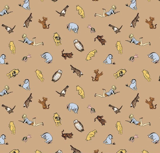 [RB-17003-BRWN] Winnie The Pooh Characters Brown by Echo Park Paper Co. for Riley Blake Designs