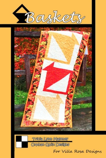 [VRD-OQ-069] Baskets Table Runner Pattern by Tricia Lynn Maloney for Villa Rosa Designs