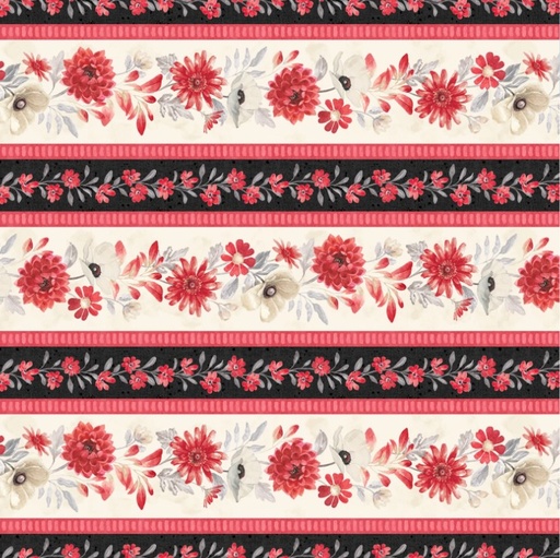 [WP-30107-923] Scarlet Dreams Repeating Stripe Multi by Beth Grove for Wilmington Prints