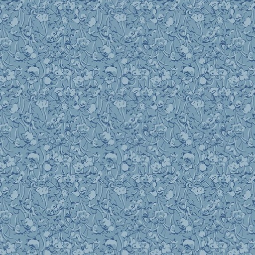 [MB-R581561D-BLU] Middleboro Road Painterly Flower Blue from Marcus Fabrics
