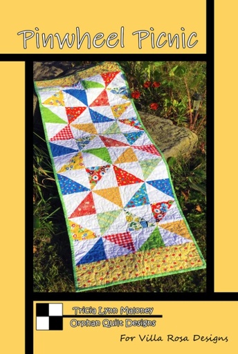 [VRD-OQ-024] Pinwheel Picnic Table Runner Pattern by Tricia Lynn Maloney for Villa Rosa Designs