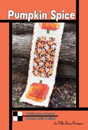 [VRD-OQ-102] Pumpkin Spice Table Runner Pattern by Tricia Lynn Maloney for Villa Rosa Designs