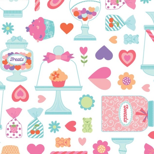 [MAY-11021-W] Sweet Shoppe Candy Jars White by Kimberbell for Maywood Studio