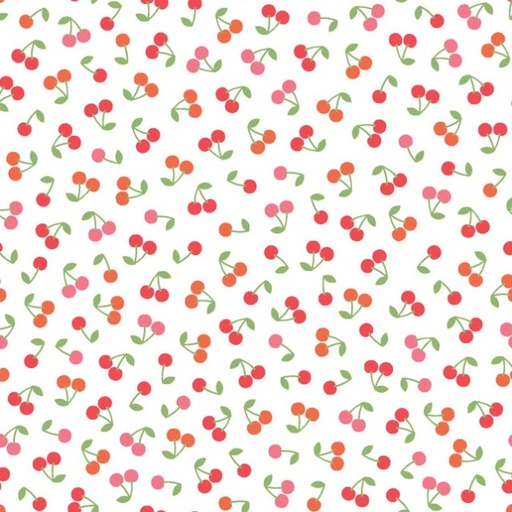 [MAY-11026-W] Sweet Shoppe Cherries White by Kimberbell for Maywood Studio
