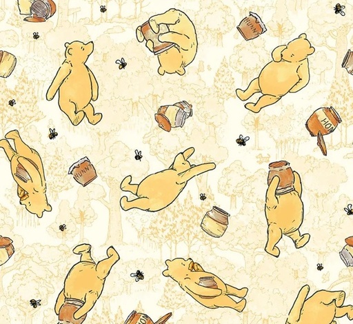 [SEF-8766MK-44] Classic Winnie Minky Pooh with Honey Pots from Studio E