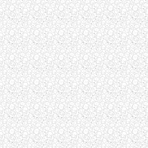 [NOR-SQ1008-10] Squishmallows Tossed Outlines White from Northcott