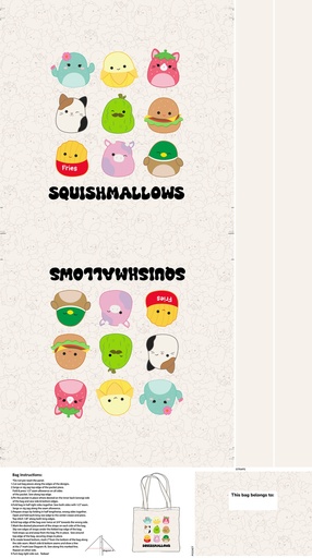 [NOR-SQC1001-30] Squishmallows Canvas Bag Panel from Northcott