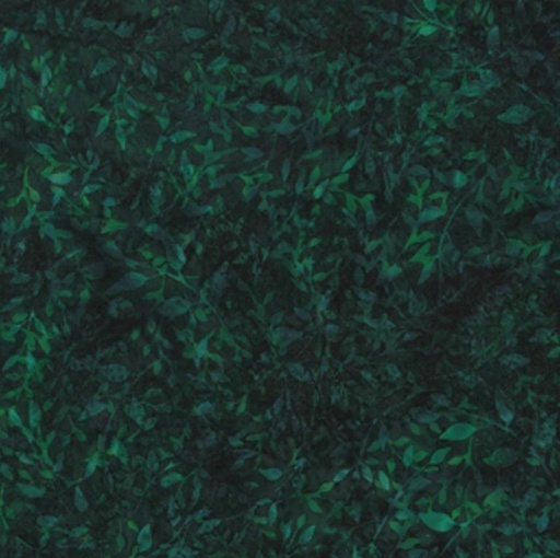 [HOF-x2617-216] Deep Blue Sea Batik Leafy Black Jade from Hoffman Fabrics