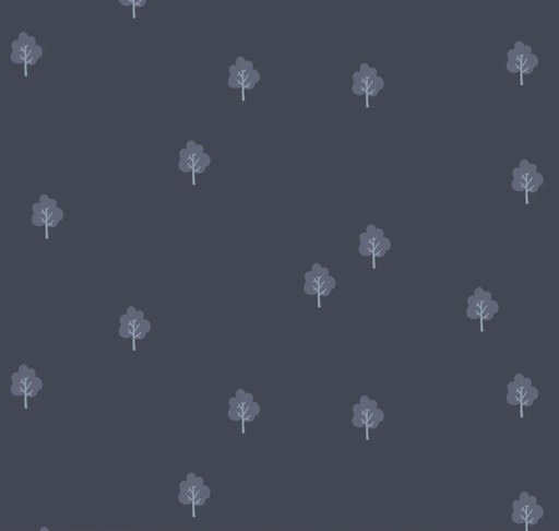[PF-PH0569] Fun In The Forest Scattered Trees Graphite From Phoebe Fabrics