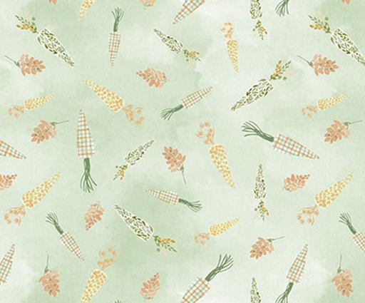 [BLAN-4492-60] Spring Serenade Tossed Carrots Light Green from Blank Quilting