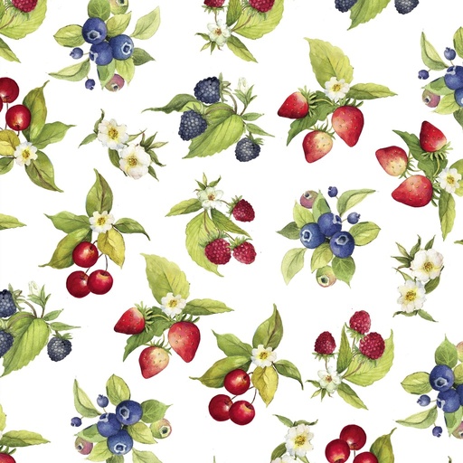 [LUM-012-003] Patchwork Picnic Fruit Toss White from Lumin Fabrics