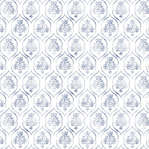 [LUM-017-055] Patchwork Picnic Floral Stamp Blue from Lumin Fabrics