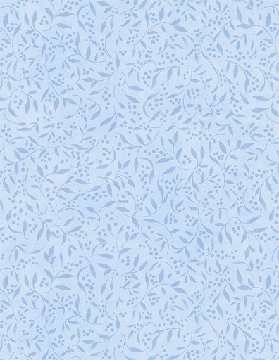 [WP-39904-440] Country Blue Tonal Leaves Light Blue from Wilmington Prints