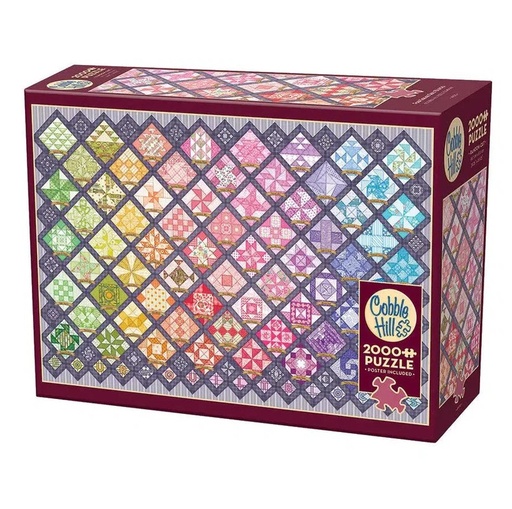 [CH-49010] Four Square Quilt Blocks - 2000 Piece Puzzle from Cobble Hill