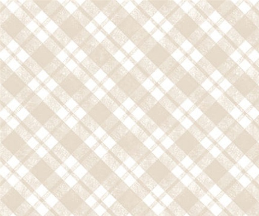 [SEF-8524-30] Sleepy Teddy Diagonal Plaid Oatmeal/White by Sharla Fults for Studio E Fabrics