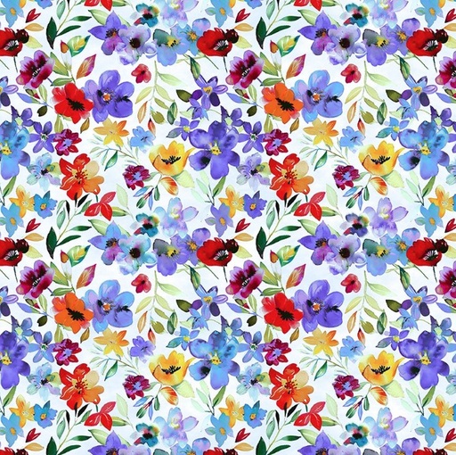[ITB-2BDN-2] Blooming Day & Night Garden Blue by Jason Yenter for In The Beginning Fabrics