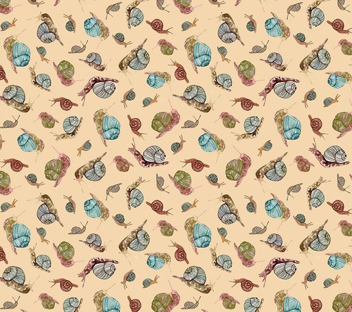 [WF-54773D-7] Forest Fruits Snails Beige by Betsy Olmsted for Windham Fabrics