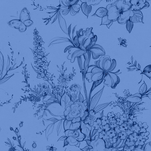 [LUM-105-002-555] Amalfi Coast Large Toile Dark Blue on Blue from Lumin Fabrics