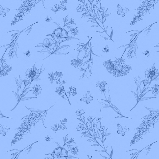 [LUM-105-005-505] Amalfi Coast Wildflowers Blue from Lumin Fabrics