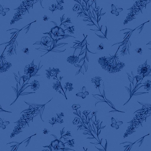 [LUM-105-005-555] Amalfi Coast Wildflowers Dark Blue from Lumin Fabrics