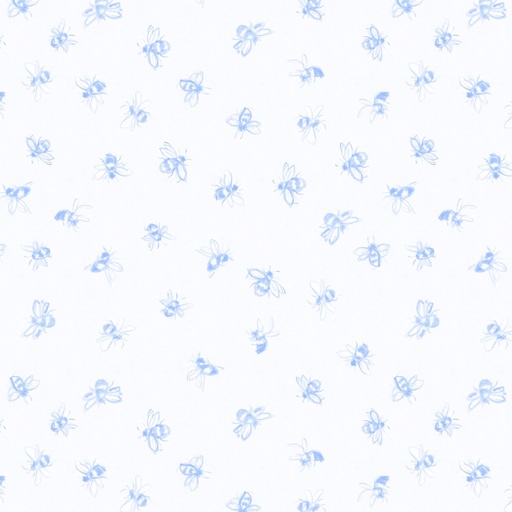[LUM-105-007-055] Amalfi Coast Bees Blue on White from Lumin Fabrics