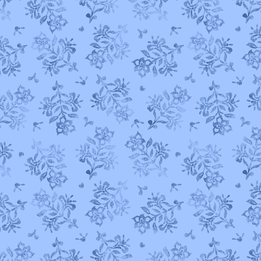 [LUM-105-008-555] Amalfi Coast Floral Stamp Light Blue from Lumin Fabrics