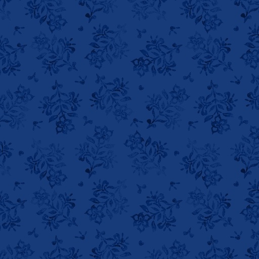 [LUM-105-008-557] Amalfi Coast Floral Stamp Navy from Lumin Fabrics