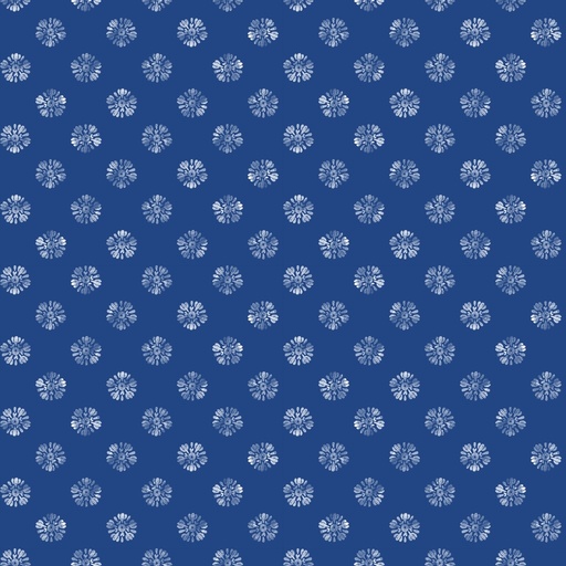 [LUM-105-009-570] Amalfi Coast Floral Dots White on Dark Blue from Lumin Fabrics