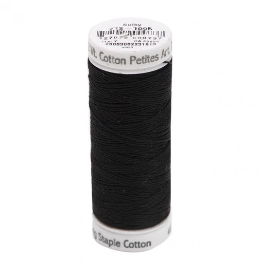 [SULK-712-1005] Sulky Petites Black Cotton Thread 12 Wt