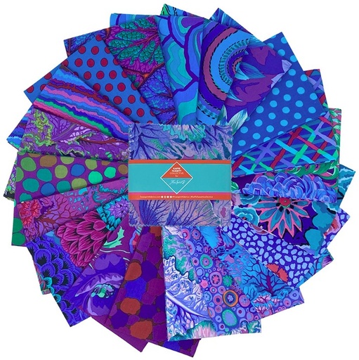 [FR-FB6CPGP.RYL] Classics Plus 5" Charm Pack Royal by Kaffe Fassett Collective for FreeSpirit Fabrics