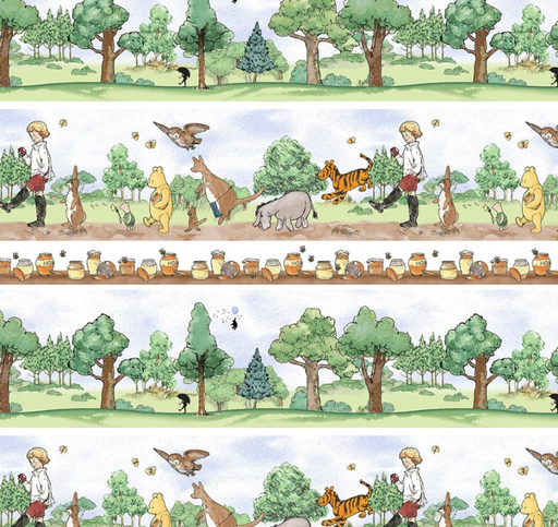 [STE-8727-36] Classic Winnie Stripe Green on Brown from Studio E