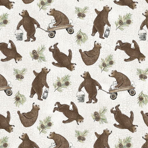 [NOR-28623-11] Bear Necessities Bear Toss Cream Multi from Northcott