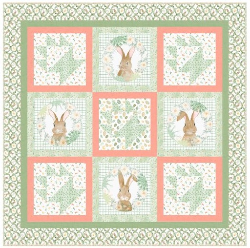 [PP-BunniesB] Bunnies & Baskets Quilt Kit from Blank