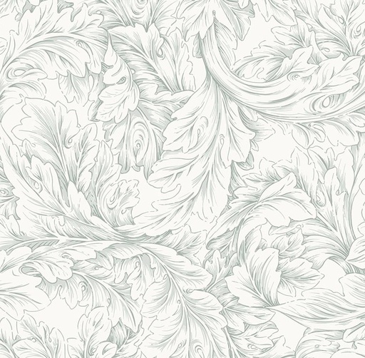 [FR-PWWM064.SVR] Pure Morris Acanthus Scroll Silver by The Original Morris & Co for FreeSpirit Fabrics