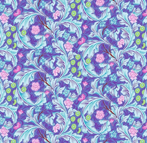 [FR-QBKW002.CBLT] Kaffe x Morris & Co Backing Fabric Leicester Cobalt by Kaffe Fassett for FreeSpirit Fabrics