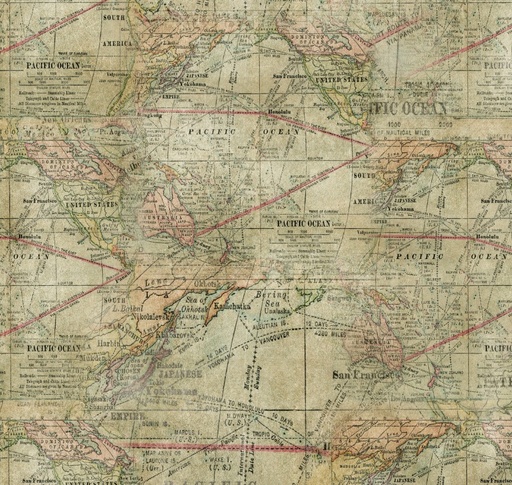 [FR-QBTH007.MUL] Eclectic Elements Quilt Backs Expedition Multi by Tim Holtz for FreeSpirit Fabrics