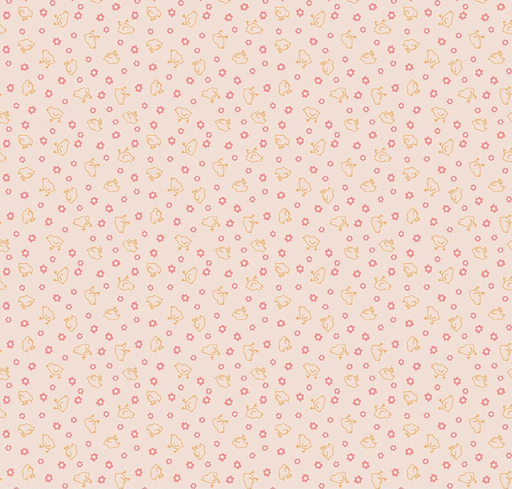 [RB-17187-CORAL] Farmer's Daughter Baby Chicks Background Coral from Riley Blake