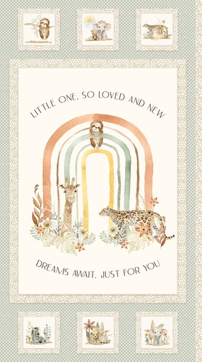 [PB-06115-PA] Mini Menagerie Animal Panel from P&B Textiles