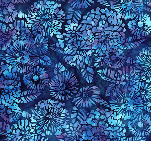 [HOF-2638-243] Bali Dandelions at Dusk Batik Woodblock Delft from Hoffman Fabrics
